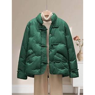 潮牌中式轻薄羽绒服女短款小个子2025冬季新款妈妈装国风覆古外套