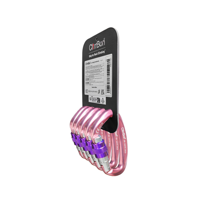 UIAA认证粉紫色ClimBon超轻丝扣锁攀岩登山主锁CE认证