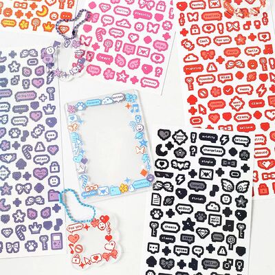 ShuuO 1Pc 6Pcs Cute Cartoon Stickers Toploader Decor Style D