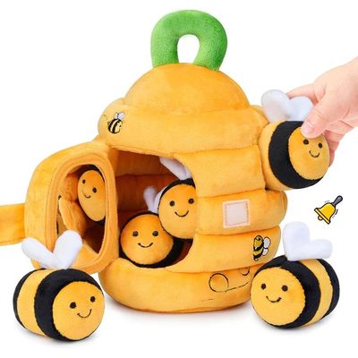 Baby Toys 6-12 Months Soft Baby Beehive with 5 Sensory Bee R