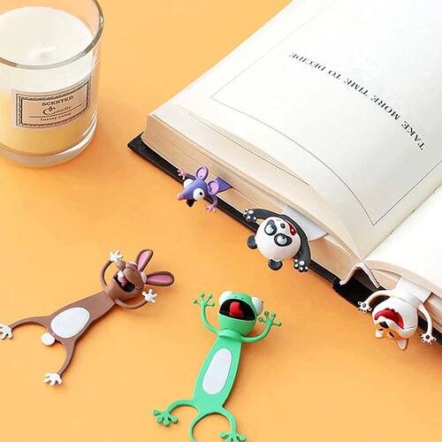 Cute Animal PVC Bookmarks - 3D Funny Reading Markers for Sch