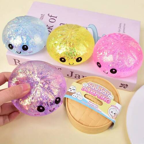 5.5cm Hot Glitter Dumpling Squishy with Box Dumplings Sensor