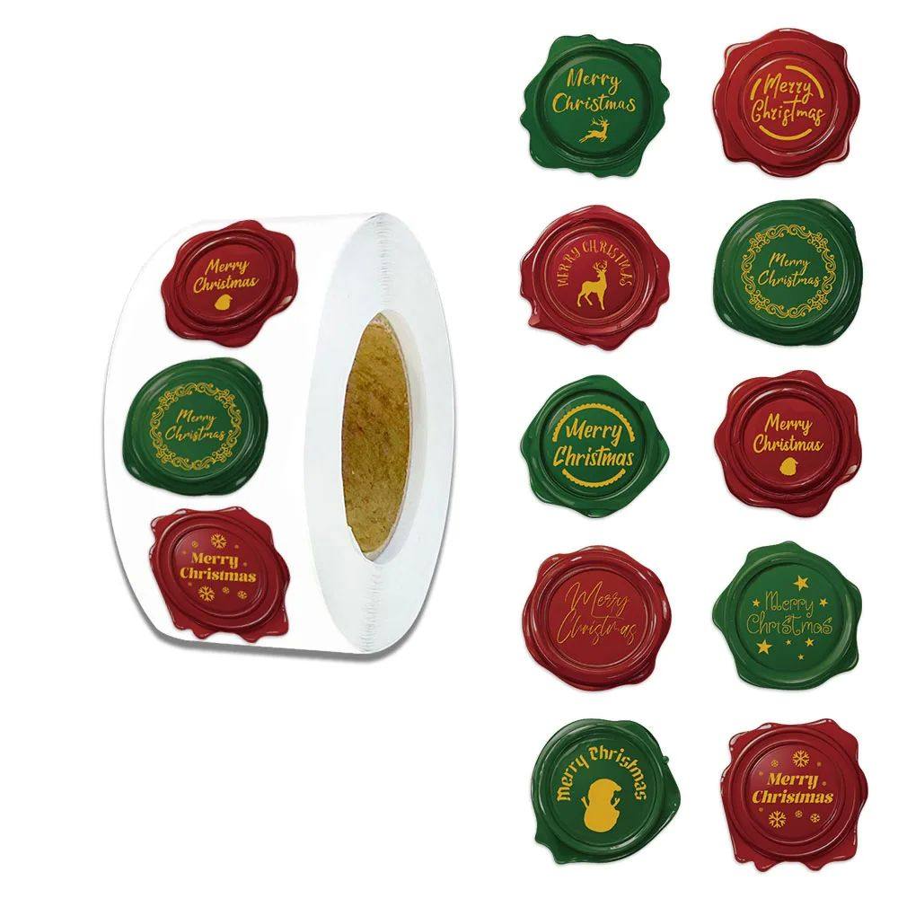 500PCS Christmas Seal Roll Stickers Exquisite Christmas Elem