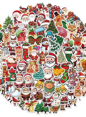 50/100PCS Christmas Collection Cartoon Graffiti Stickers DIY
