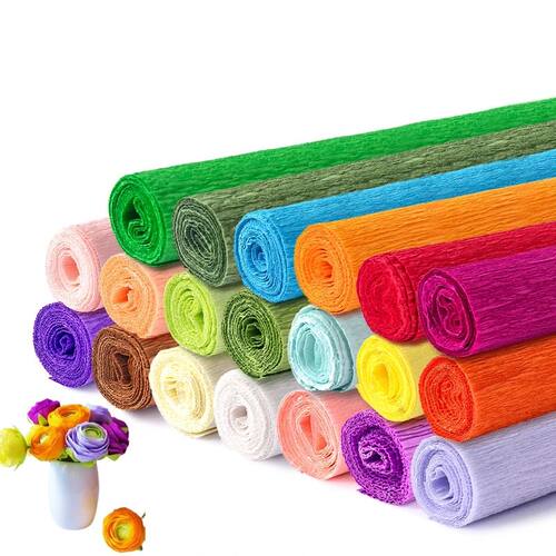 Crinkled Crepe Paper Flower Kit 20Color 250x50cm Diy Paper S