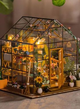 Mini Doll House Kit DIY Flower House Handmade 3D Puzzle Asse