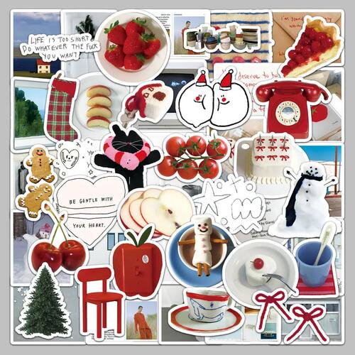 50Pcs Creamy Style Stickers - Aesthetic Pastel Decor for Not