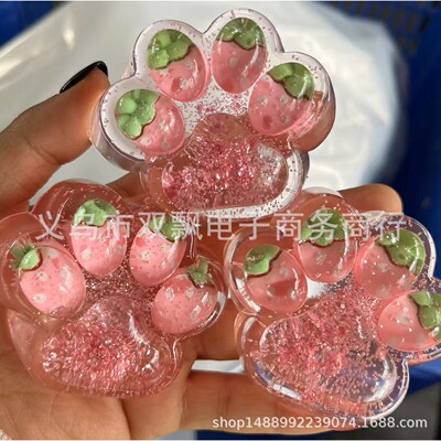 Strawberry Cat Claw Pinch Music Taba Squishy Crystal Cute Ca