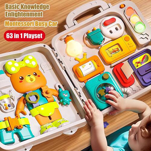 Baby Sensory Busy Board Montessori Toys Music Lights Switch
