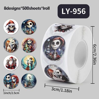 500PCS/Roll Halloween Stickers The Nightmare Before Christma
