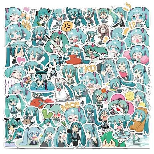 65pcs Hatsune Miku Sticker Pack Waterproof Phone Case Cartoo