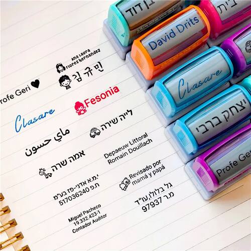 Customized Arabic Hebrew Name Stamp Waterproof Seal Custom T