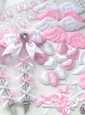 5/10pcs/pcak Pink White Bow Heart Packaging Material Card Co