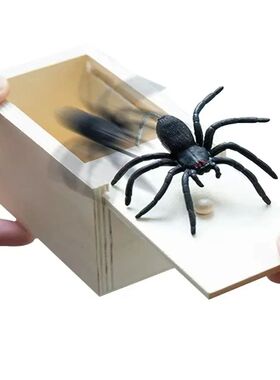 halloween decorations Prank Wooden Scare Box Trick Spider Fu