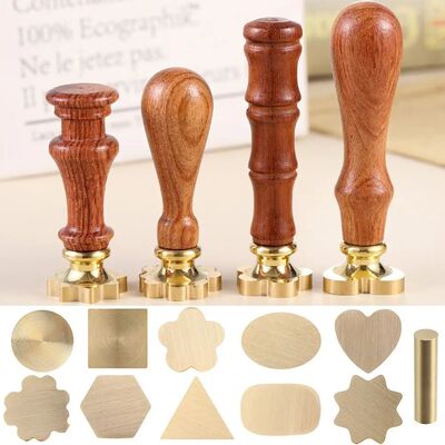 Wooden Wax Sealing Stamp Handle Brass Sealing Wax Stamps Hea