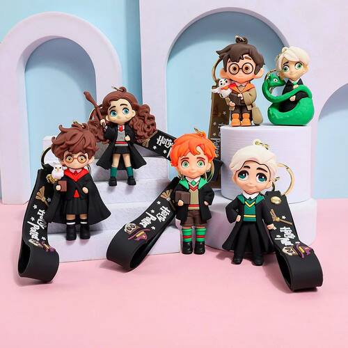 2026 New Harry Potter High-Quality 3D Silicone Keychain Set