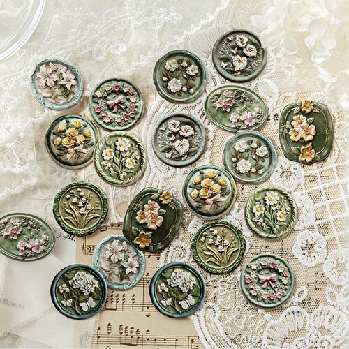 20pcs/pack Lacquer wax relief Stickers paper Materials DIY S