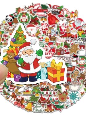 100PCS No-repeat New Christmas Stickers Cartoon Laptops Lugg