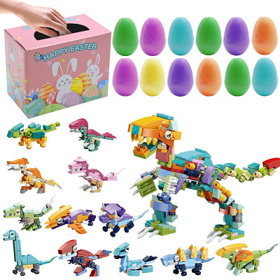 Dinosaur Building Blocks Easter Eggs 12 In One Children Diy