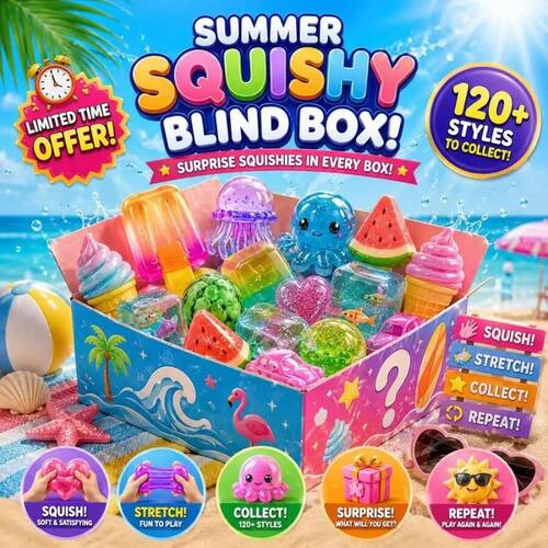 Limited-Time Offer Cute Summer Themed Mystery Squishy Box Si