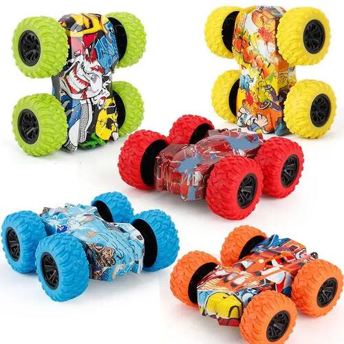 Children's toy car fun double-sided car inertial safety anti