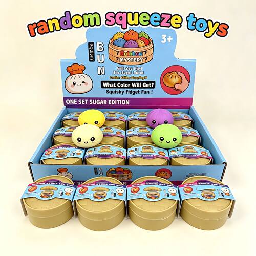 HOT Colorful Simulated Steamed Bun Squishy Blind Box 1-6pcs