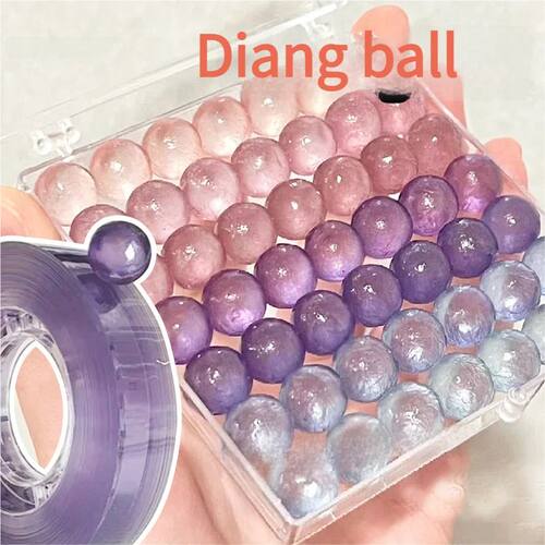 6Rolls Colorful Crystal Ball Tape Sticky Tape Macaron Colors