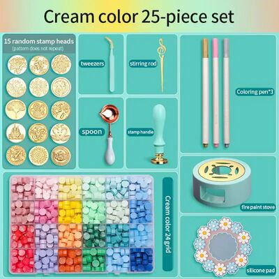 Wax Seal Stamp Set Lacquered Stamp Sealing Wax Kit DIY Craft