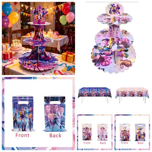 Kpop Demon Themed Cartoon Gift Bag, Three-layer Cake Rack, T