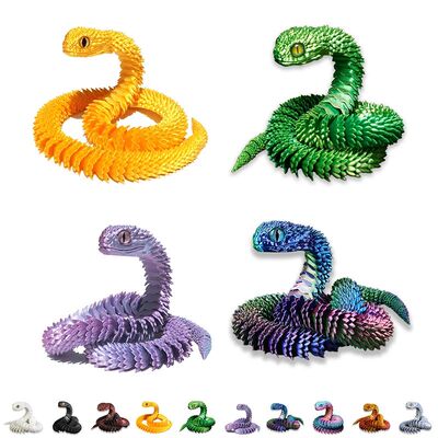 3D Printed Snake Movable Joint Simulation Snake Figurine Cre