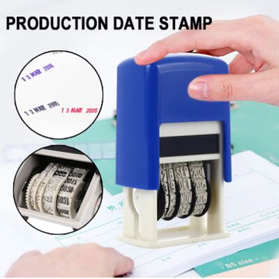 Ink Date Stamp Engllish Seals Plastic Multicolor Square DIY