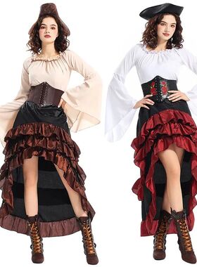 Halloween Womens'S Medieval Pirate Costume Captain Huntress