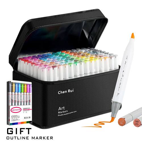 48/60/80/120 Colors Dual Tip Brush&Chisel Permanent Art Mark