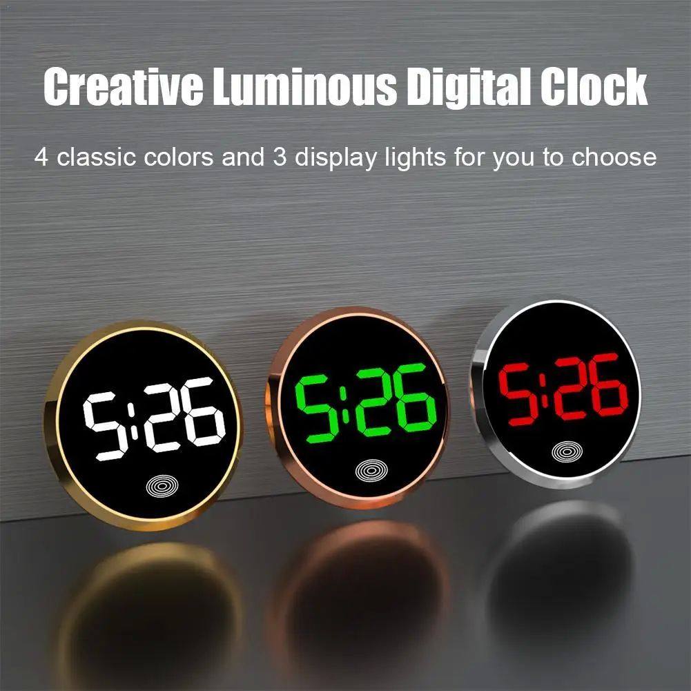 LED Car Clock Luminous Automobiles Internal Stick-On Mini Di