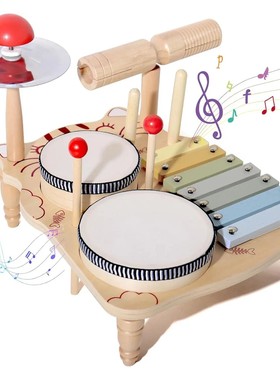 Wooden Xylophone Drum Set For Toddlers,Montessori Baby Music