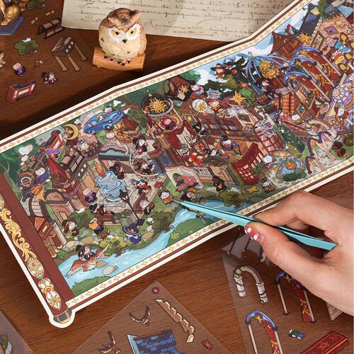 Retro Cartoon 3D Landscaping Stickers DIY Miniature Scene Ma