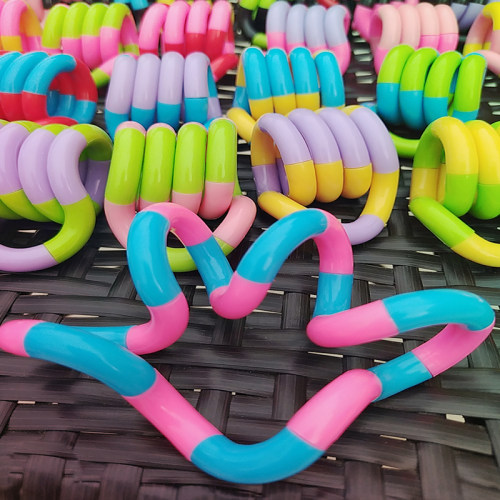 Double Color Twisted Ring Rope Tangle Fidget Toy DIY