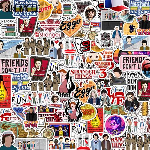 50PCS Cartoon Stranger Things Stickers Trend Anime DIY Toy L