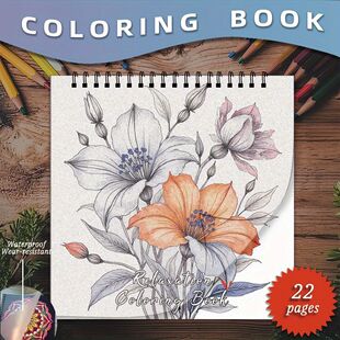 A soothing flower coloring book - 8.27 x 8.27 inches, 22 pag