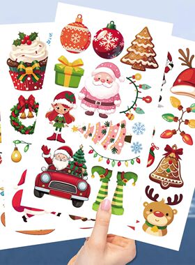 Christmas Kids' Waterproof Tattoo Stickers10-Pack Festive De