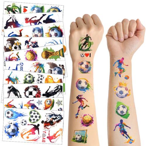 10pcs Soccer Temporary Tattoo Stickers Kids Boys Birthday Pa