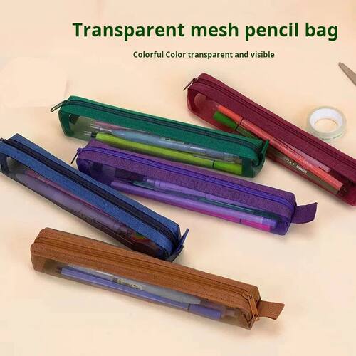 Grid Pencil Case Organizer Portable Exam Pencil Case Multi-F
