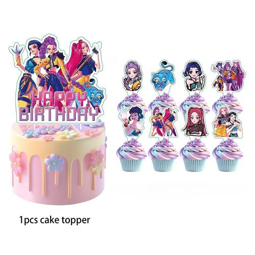 Cartoon Anime Birthday Party Cake Decoration Set, Cake Decor