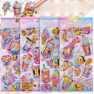 Kawaii Capsule Sparkling 3D Stickers Scrapbooking Diy Journa