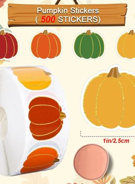 100-500pcs Colorful Pumpkin Halloween Stickers Party Hallowe