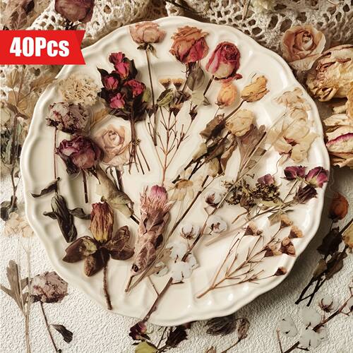 40 pcs Rose Plant PET Stickers Flowers And Leaf Scrapbook De