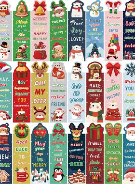 30 Christmas Bookmarks Decoration Books Reading Label Cards