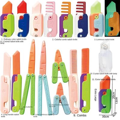 New 3D Radish Butterfly Knife Straight Jump High-quality Gra