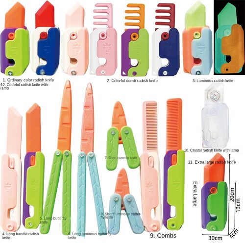 New 3D Radish Butterfly Knife Straight Jump High-quality Gra