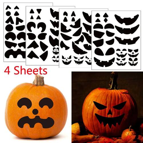 4 Sheets DIY Big Pumpkin Stickers Halloween Pumpkin Decorati